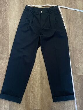 Mens Nevada Size 30 Pleated Work Pants Thick Chinos in Black
